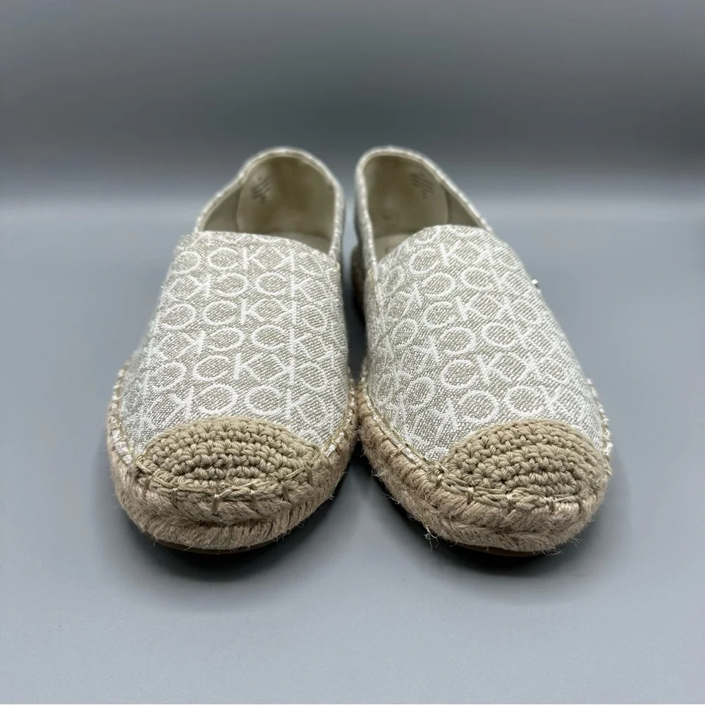 Calvin Klein Womens Flats Shoes Espadrille Monogram Signature Logo Size 10M